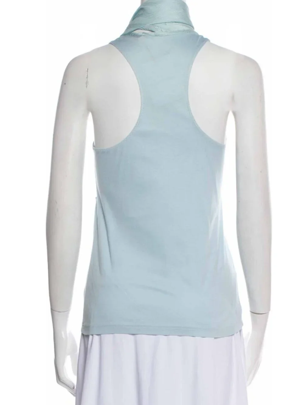 Balenciaga Paris Silk Scarf-Neck Sleeveless Cotton Top Size 40 France